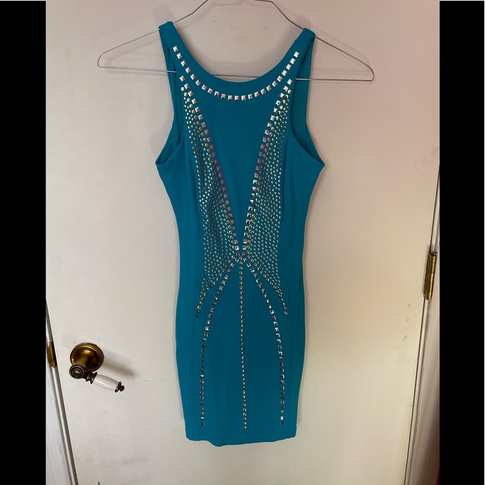 BEBE turquoise  mini dress